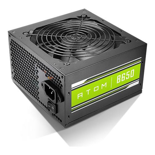 Antec ATOM B650 Atom B650 650w 80plus Bronze - 24pin ( 4pin detachable ) , 1x EPS12V , 2x 8pin (2+6) PCI-E power , 5x SATA + 3x 4pin molex , flat all black cable design , 120mm Silent fan - with OPP / OVP / UVP / SCP protections , 3 years warranty - no power cord