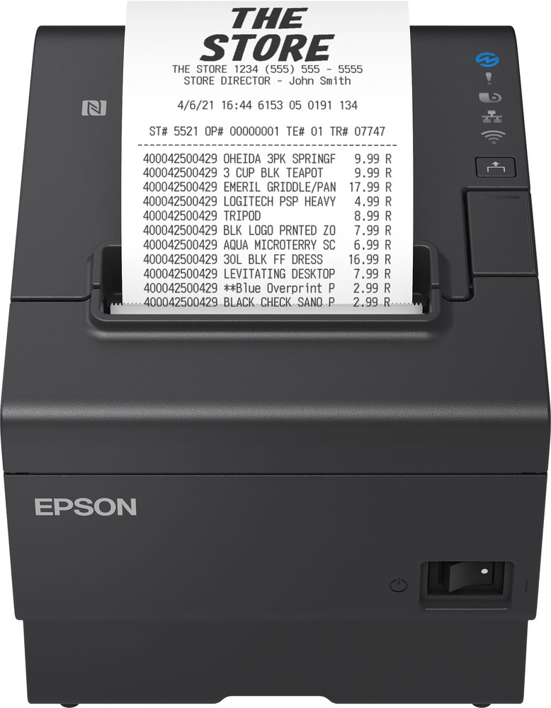 Epson Tm-t88vii Usb Ethernet Serial Ps Buzz Black Pos Printer
