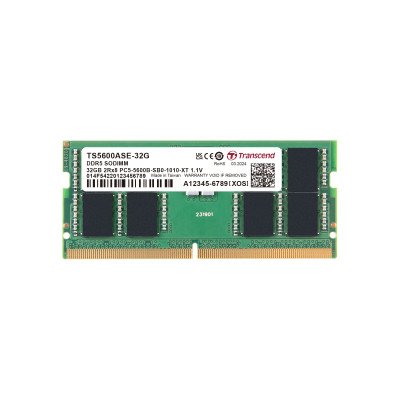TRANSCEND 32GB DDR5-5600 Embedded Unbuffered NOTEBOOK SO-DIMM 2RX8 CL46 (2Gx8)x16
