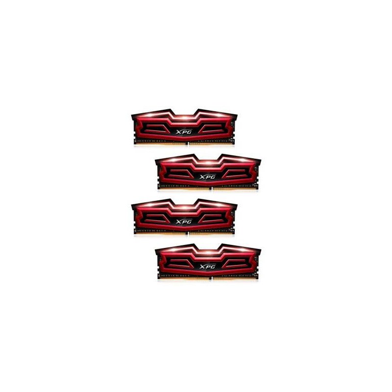 Adata AX4U2400316G16-QRD xpg Dazzle with red led , black + red heatsink with 2oz Copper 10-layer PCB , 16Gb x 4 kit - support Intel XMP ( eXtreme Memory Profiles ) , Ddr4-2400 ( pc4-19200) , CL16 , 1.2v - 288pin - lifetime warranty