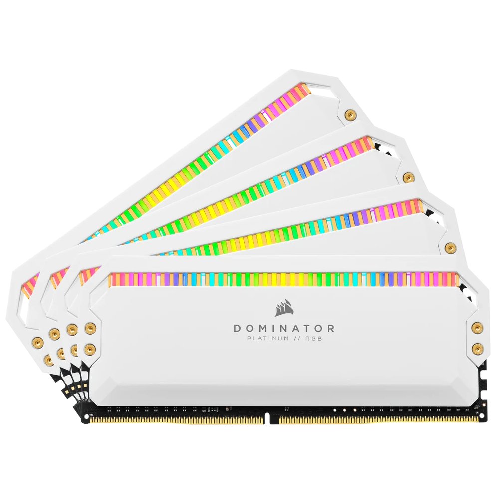 Corsair CMT32GX4M4C3600C18W dominator Platinum RGB ( 12x LEDs per module ) - White heatsink , with DHX technology + DHX Pro / corsair link , with 8-layer PCB , 8Gb x 4 kit , Ddr4-3600 ( pc4-28800) , CL18 , 1.35v - 288pin - lifetime warranty