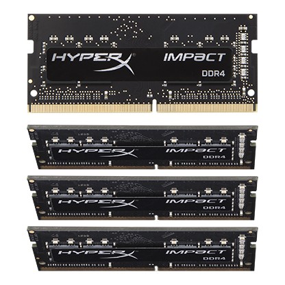 Kingston HX421S14iBK4/64 Ddr4 Nb so-dimm hyperX Impact black , 2133 (pc4-17000) , 16Gb x4 kit , single rank x8 , CL14 - 260pin , 1.2V - lifetime warranty - Retail pack