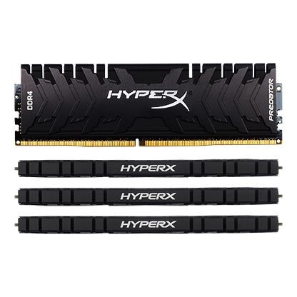 Kingston HX424C12PB3K4/64 DDR4-2400 ( pc4-19200) , hyper-x Predator with tall heatsink , CL12 , 16Gb x 4 kit - support Intel XMP ( eXtreme Memory Profiles ) , 1.35v - 288pin - lifetime warranty