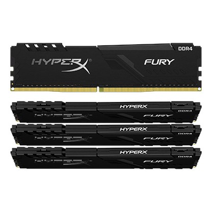 Kingston HX429C17FBK4/64 DDR4-2933 ( pc4-23400) , hyper-x Fury with blacK asymmetrical heatsink , CL17 , 16Gb x 4 kit - support Intel XMP ( eXtreme Memory Profiles ) , 1.2v - 288pin - lifetime warranty