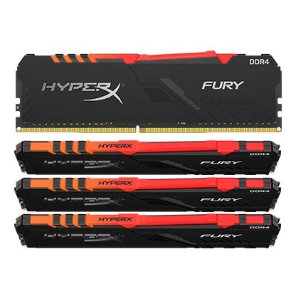 Kingston hyper-x RGB Fury HX430C16FB4AK4/64 / RGB Fury beast KF430C16BBAK4/64 , with heatsink , DDR4-3000 ( pc4-24000) , CL16 , 16Gb x4 kit - support Intel XMP ( eXtreme Memory Profiles ) , 1.35 - 288pin - lifetime warranty