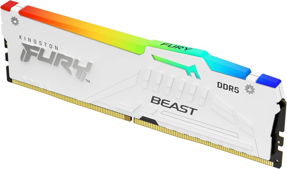 Kingston Fury Beast RGB - 16GB x2 (32GB) , DDR5-5600MT/s , CL36 , White