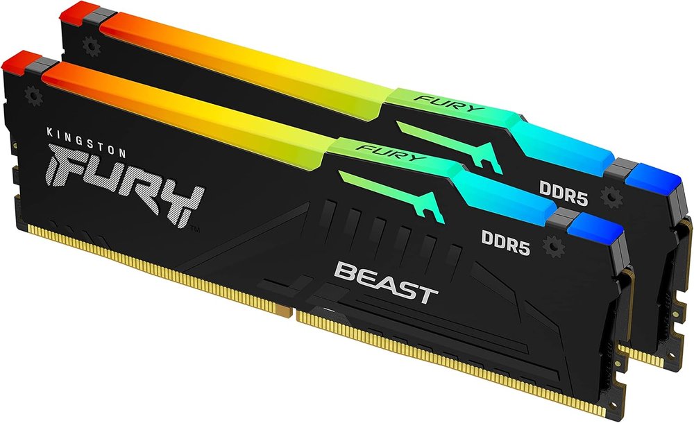 Kingston Fury Beast RGB - 16GB x2 (32GB) , DDR5-5600MT/s , CL36 , Black