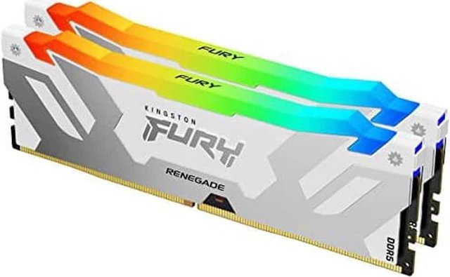 Kingston Fury Renegade RGB - 16GB x2 (32GB) , DDR5-6400MT/s , CL32 , White