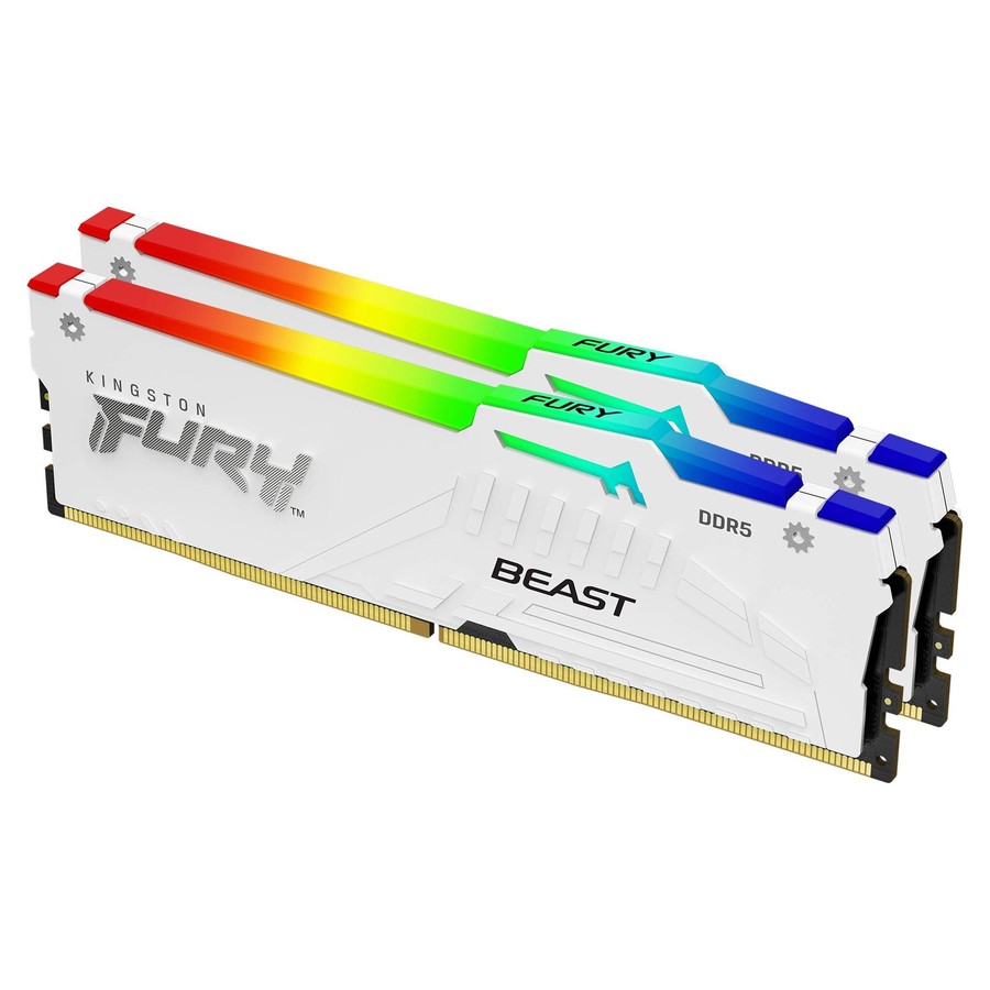 Kingston Fury Beast RGB - 32GB x2 (64GB) , DDR5-6400MT/s , CL32 , White