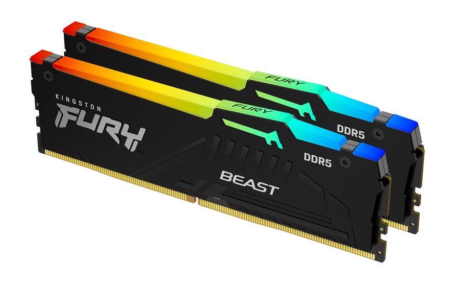 Kingston Fury Beast RGB - 32GB x2 (64GB) , DDR5-6400MT/s , CL32 , Black