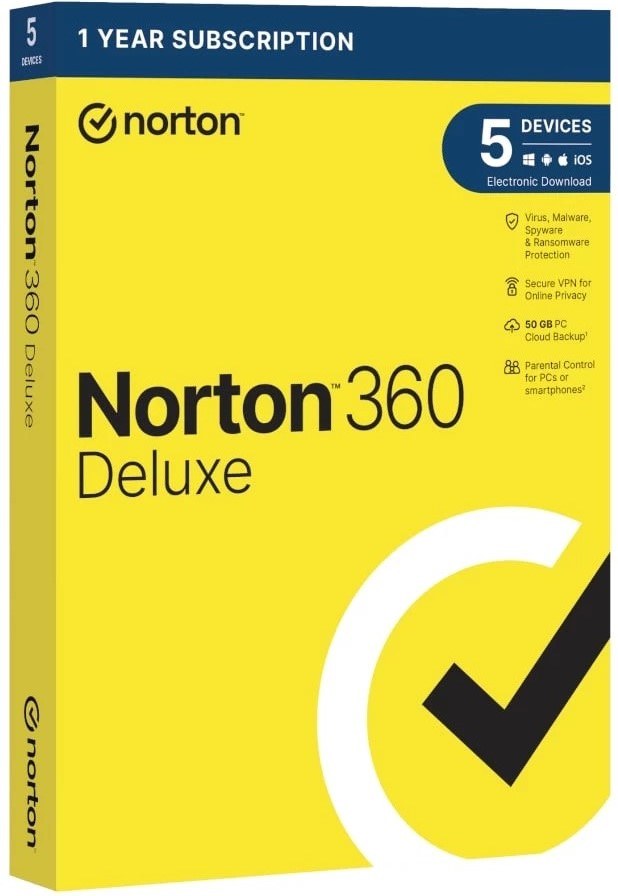 Norton 360 Deluxe - 5 Devices, 1-Year Licence
