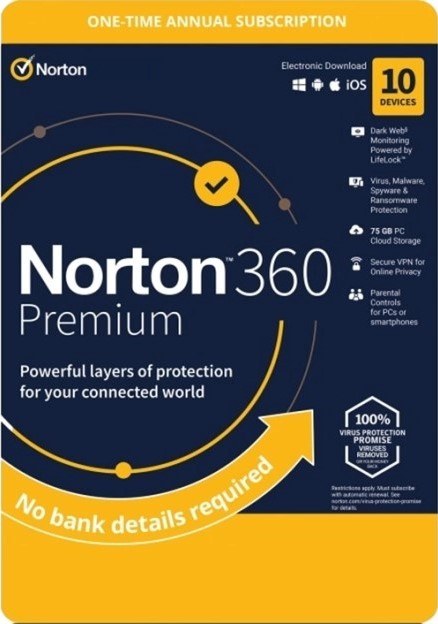 Norton 360 Premium - 10 Devices, 1-Year Licence