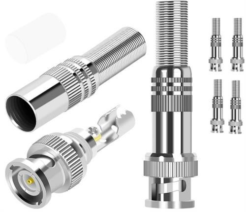 Securnix RG59 Twist-On Spring Male BNC Connectors (4 Pack)