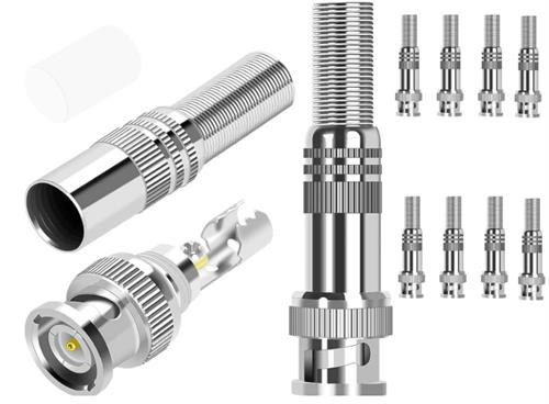 Securnix RG59 Twist-On Spring Male BNC Connectors (8 Pack)