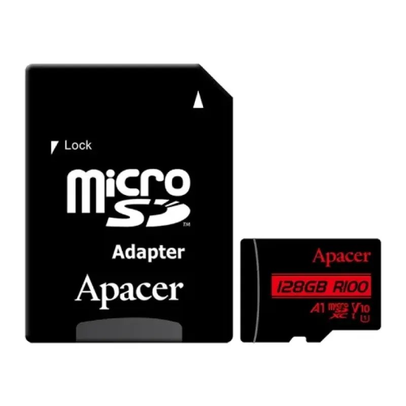 Apacer 128GB microSDXC UHS-I U1 V10 A1 R100 Card (AP128GMCSX10UB-R)