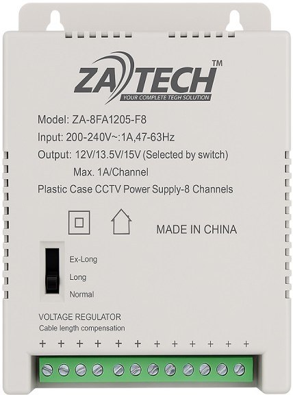 Securnix ZA-8FA1205-F8 12V 5A 8-Channel CCTV Power Supply