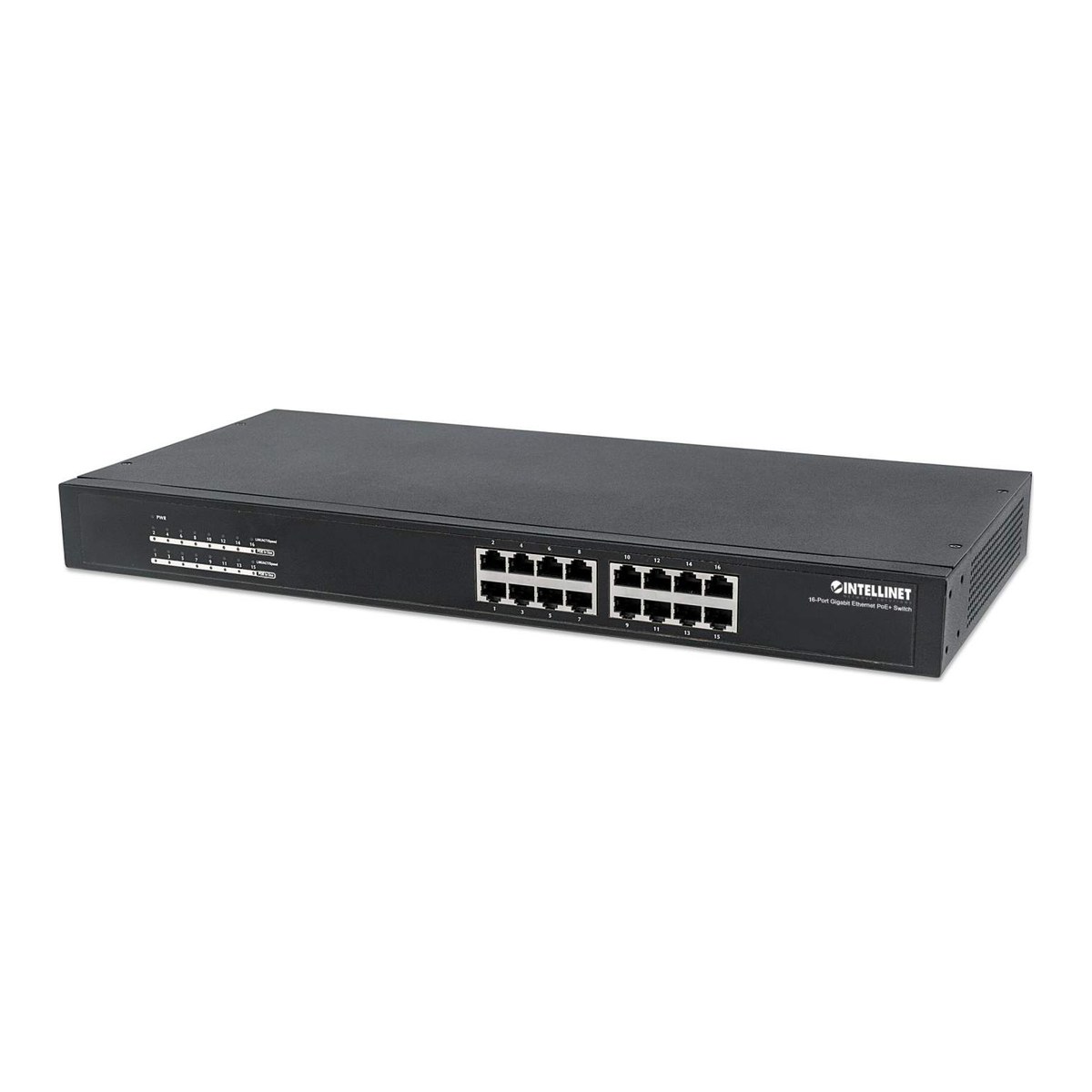 Intellinet 560993 16-Port Gigabit Ethernet PoE+ Rackmount Switch