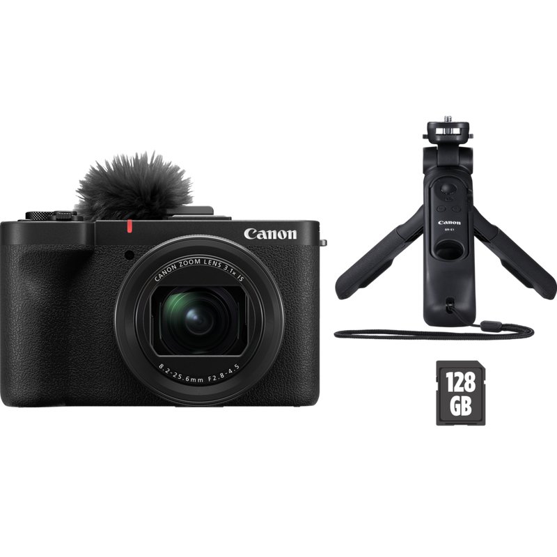 Canon PowerShot V1 Vlogger Kit with Tripod Grip and 128GB SD Card (6390C004)
