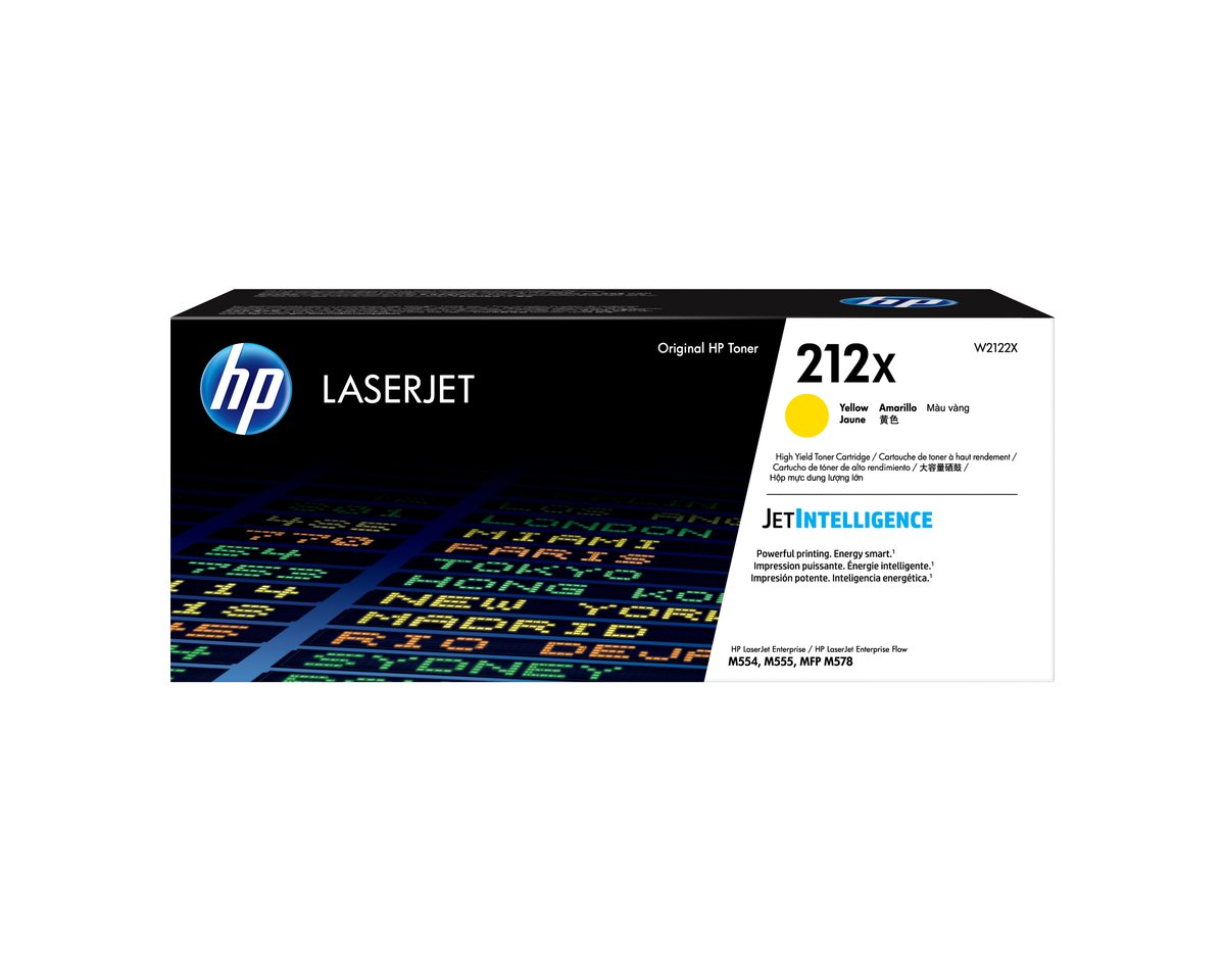 HP 212X High Yield Yellow Original LaserJet Toner Cartridge, 10,000 pages (W2122X)