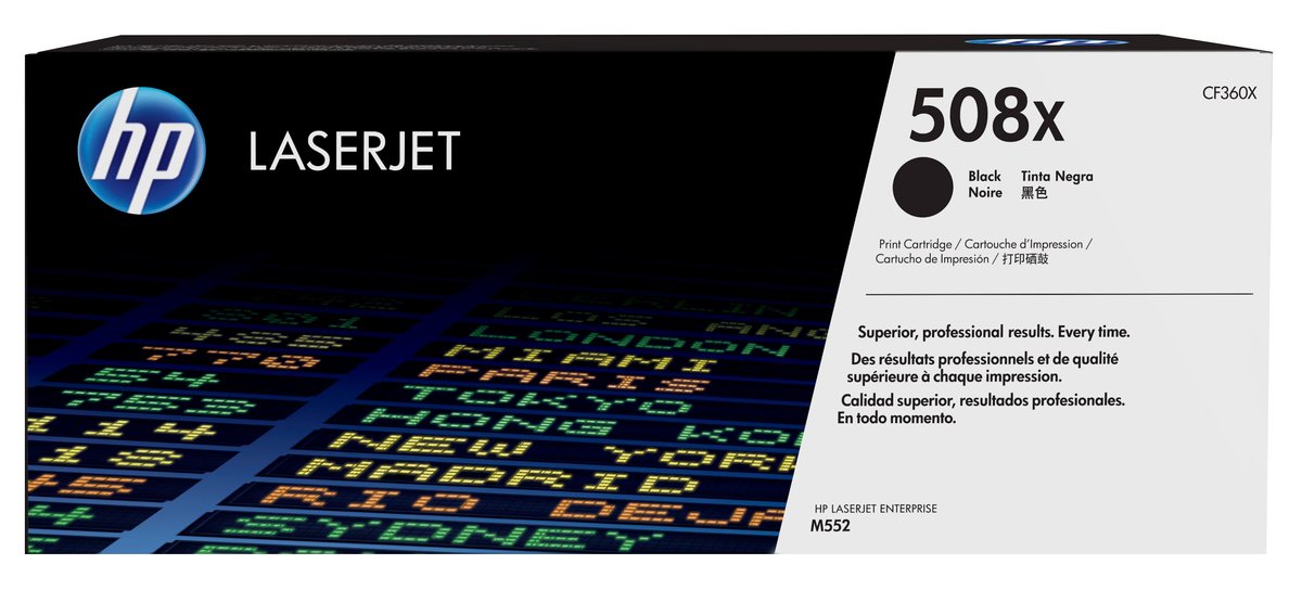 HP 508X High Yield Black Original LaserJet Toner Cartridge (CF360X)