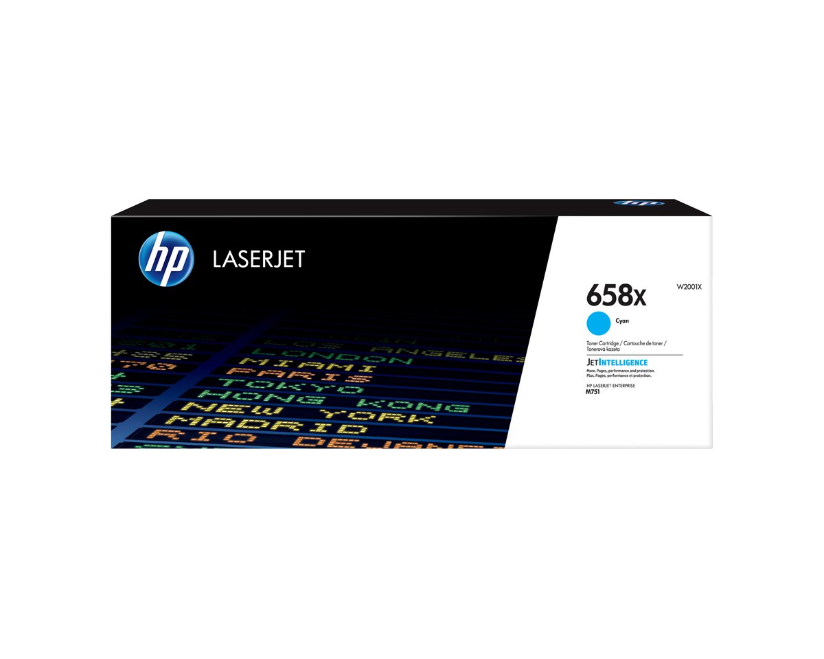 HP 658X High Yield Cyan Original LaserJet Toner Cartridge (W2001X)