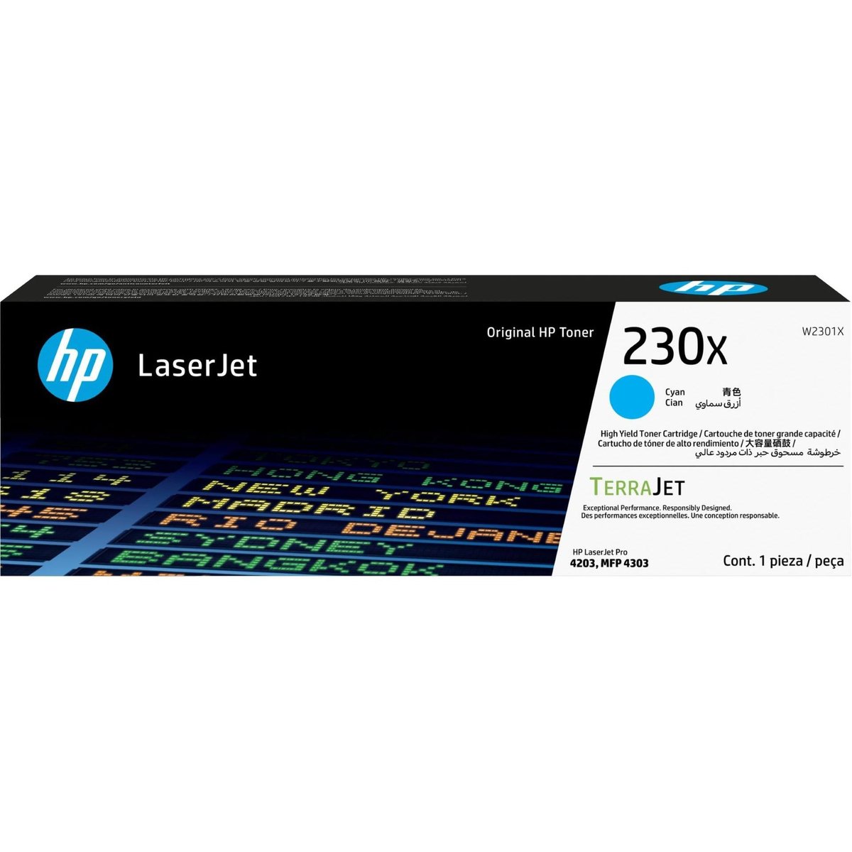 HP 230X High Yield Cyan LaserJet Toner Cartridge (W2301X)