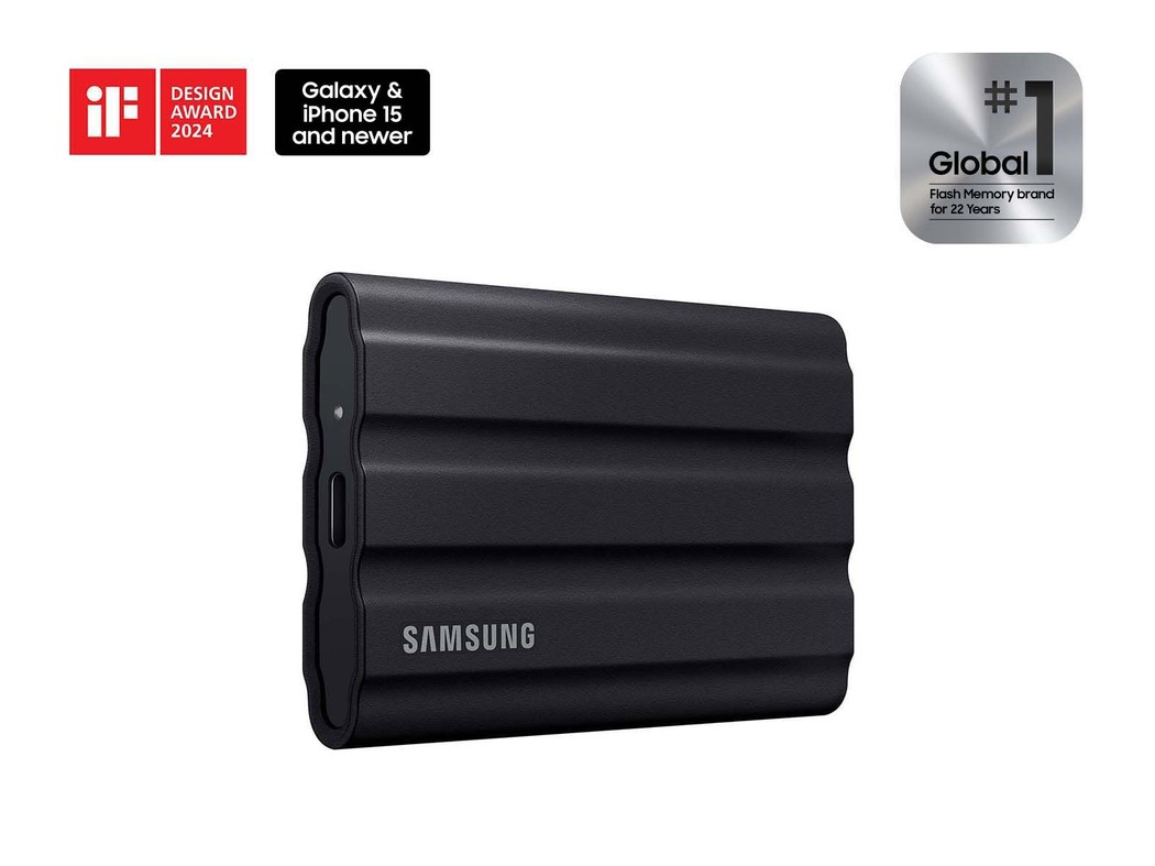 Samsung SSD Samsung MU-PE4T0S T7 Shield Portable SSD 4 TB; Transfer speed up to 1050 MB/s; USB 3.2 (Gen2; 10Gbps) backwards compatible; AES
