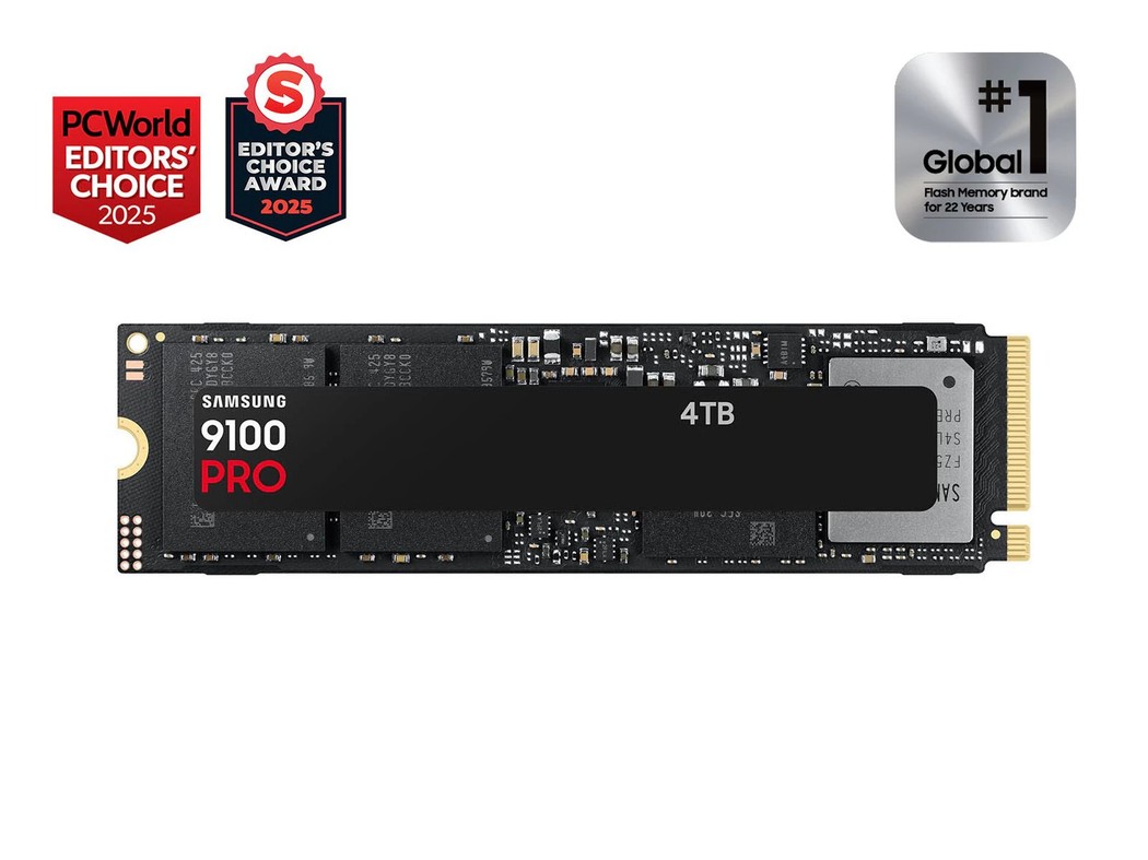 Samsung SSD SAMSUNG MZ-VAP4T0BW 9100 PRO 4 TB NVMe SSD - Read Speed up to 14 800 MB/s; Write Speed to up 13 400 MB/s; Random Read up to 2 25