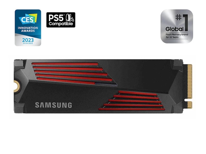 Samsung SSD SAMSUNG MZ-V9P4T0CW 990 PRO 4 TB NVMe SSD W/Heatsink - Read Speed up to 7450 MB/s; Write Speed to up 6900 MB/s; Random Read up t