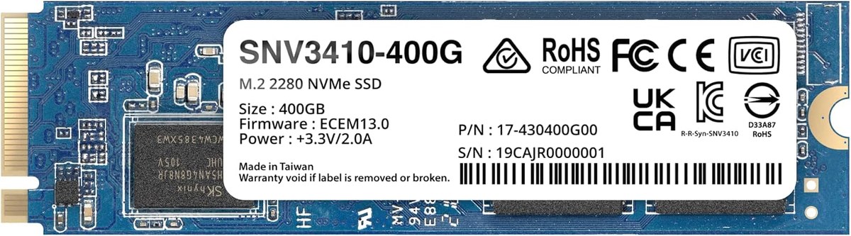 Synology M.2 2280 NVMe SSD SNV3410 400GB (SNV3410-400G)