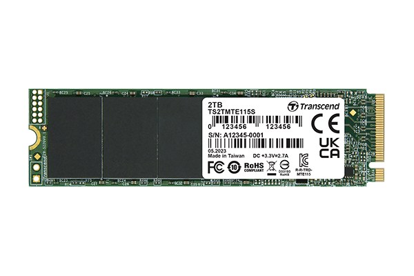 TRANSCEND 2TB MTE115S PCI-E GEN 3x4 M.2 2280 SSD 3D NAND - 3200 MB/s Read 1900 MB/s Write - 800 TBW