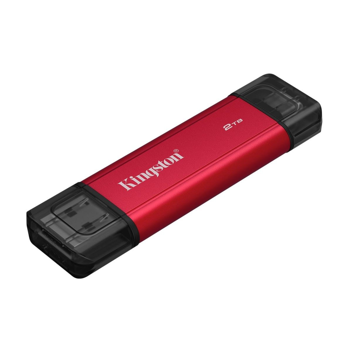 Kingston SPSD/2TB 2000Gb Dual Portable Solid-State Drive , external TLC SSD , USB3 Gen2 ( 10Gbps ) , 3D TLC , read/write upto 1050/950MB/s , with transmission status LED , 72x21x9mm flash drive mini size - type-C + type-A Dual interface , 5 years warranty