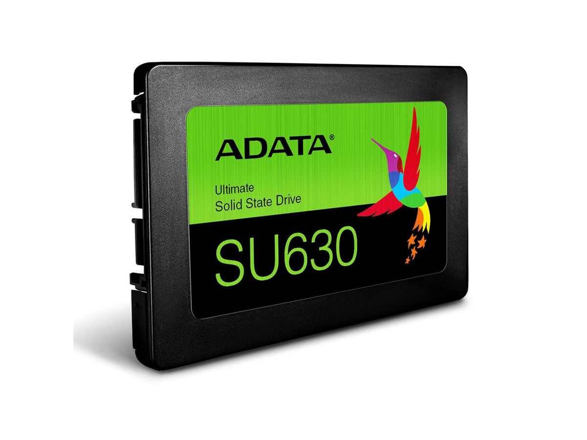 Adata ultimate SU630 3840Gb 2.5" SATA6G SSD , 3D QLC with SLC caching + LDPC (Low Density Parity Check) ECC , Maxio MAS0902A controller , compressible data (ATTo) read/write : 520/450mb/sec , incompressible data (AS-SSD) read/write : 500/440mb/sec , Random Read/Write 4K : 40000/65000 ioPS , with BGC (Background Garbage Collection) - 1.5 millions MTBF with 800TBW - 3 years warranty