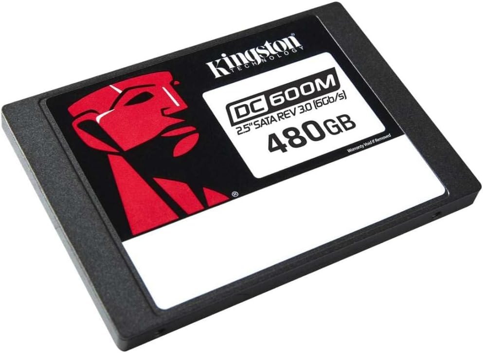 Kingston SEDC600M/480G enterprise Data Center DC600M ( Mixed-use ) series - designed for 24x7 business-critical applications , firmware-controlled PLP ( Power Loss Protection ) with Tantalum Capacitors , with 256bit AES encryption + SmartECC to protect against read errors , with Enterprise SMART Tools- 480Gb 2.5" SATA6G 3D TLC SSD , read : 560mb/sec / write 470mb/sec , Random Read/Write 4K : 94000/41000 ioPS , 2 millions MTBF , 1 DWPD with 876TB TBW - 5 years warranty