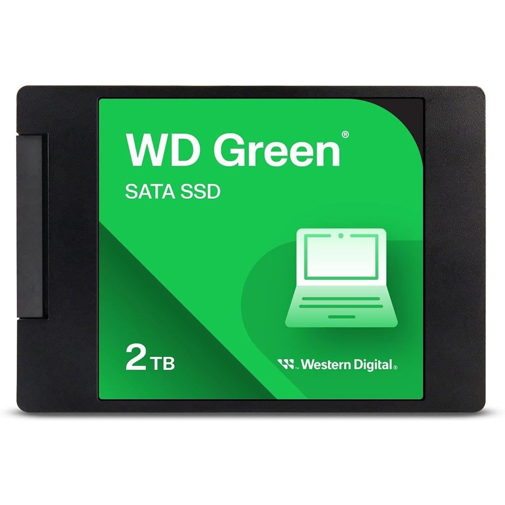 WesternDigital Green WDS200T3G0A 2.5" SSD , 2Tb/2000Gb , 3D TLC with SLC cache , SATA6G - Sequential Read read : 545mb/sec , 1 millions MTBF - 3 years warranty