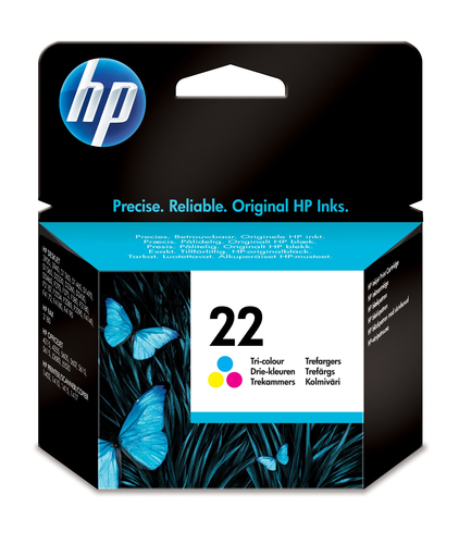 HP C9352AE ( no.22 ) Color ink , 165pages - for hp deskjet 1360, D1460, D1560, 3920, 3940, D2360, D2460 ; officejet 1410, J3680, 4355, 5610, F2180, F2280, F380, F4180, J5520