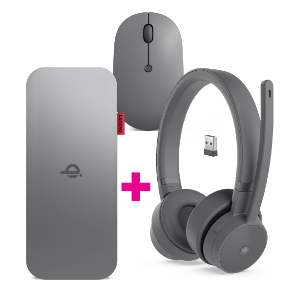 Unknown LENOVO GO WIRED ANC HEADSET + WIRELESS MOBILE POWER BANK + WIRELESS MOUSE BUNDLE