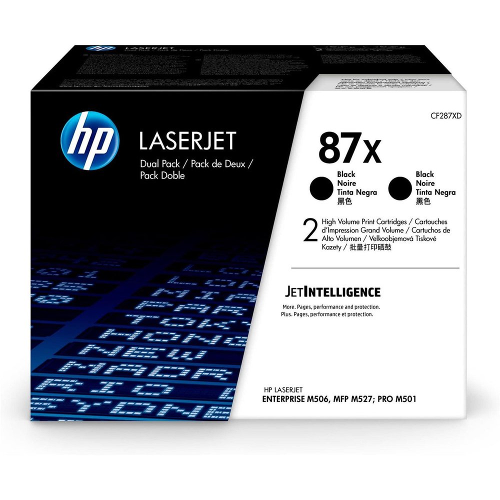 HP CF287XD no.87X black toner Dual pack , 18000pages - for HP laserJet M501, M506 , M527 series