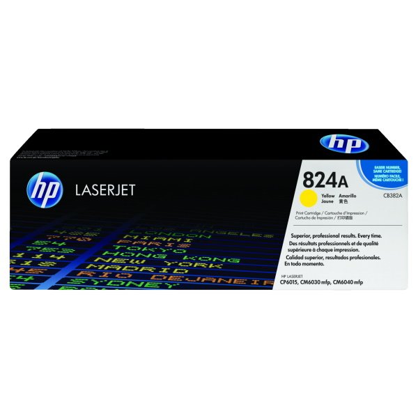 HP 824a Original Yellow Laserjet Toner Cartridge For HP Color Laserjet Cp6015:cm6030:cm6040