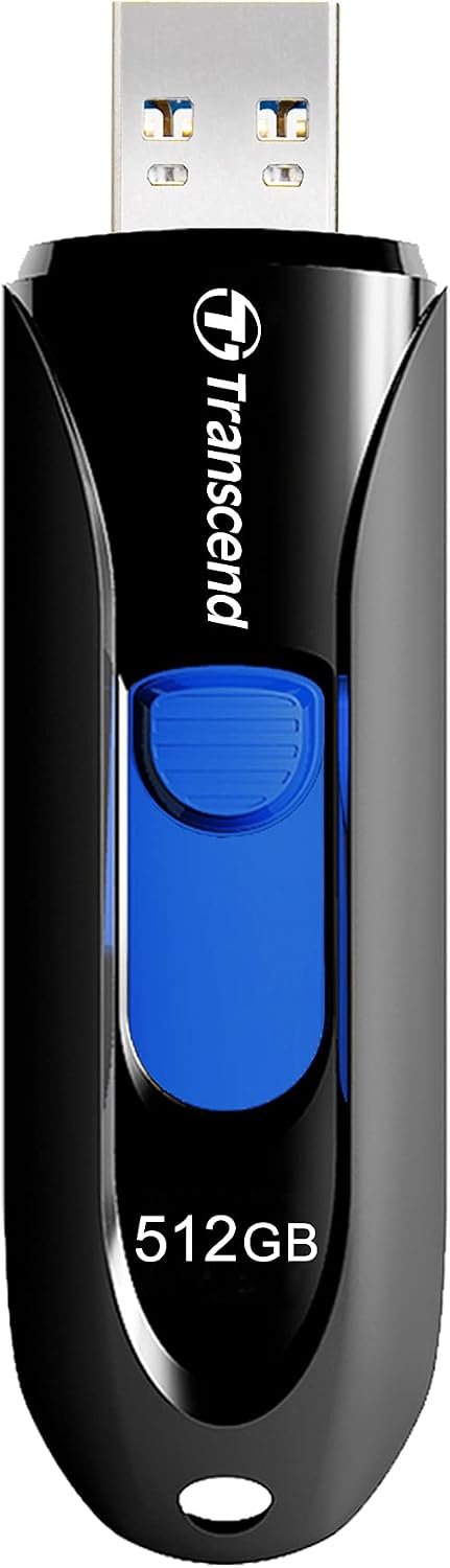 Transcend 512GB JF790 USB3.1 Gen 1 Capless Flash Drive - Black And Blue