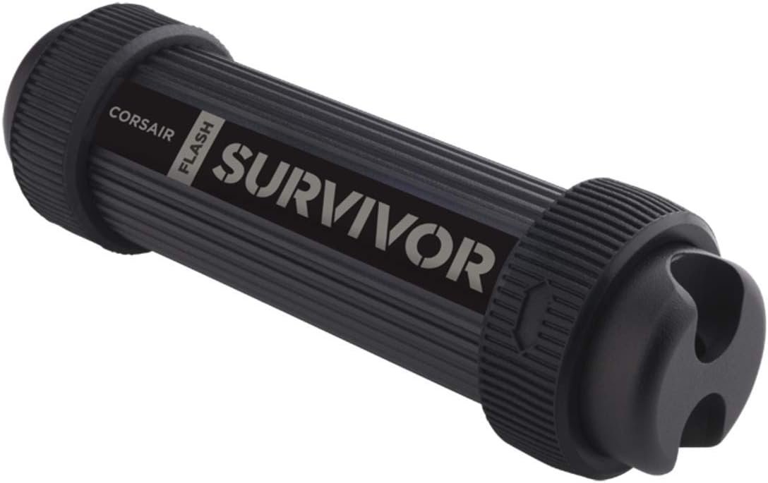 Corsair CMFSS3B-512GB Survivor Stealth Usb3.0 ( usb2.0 backward compatible ) , black housing , 512Gb flash drive , strong CNC-milled, anodized aircraft-grade aluminum , EPDM waterproof seal upto 200 meters , include True Crypt security application for AES-256 encryption - 5 years warranty